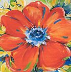 Bloom Canvas Paintings - Riotous Red Bloom